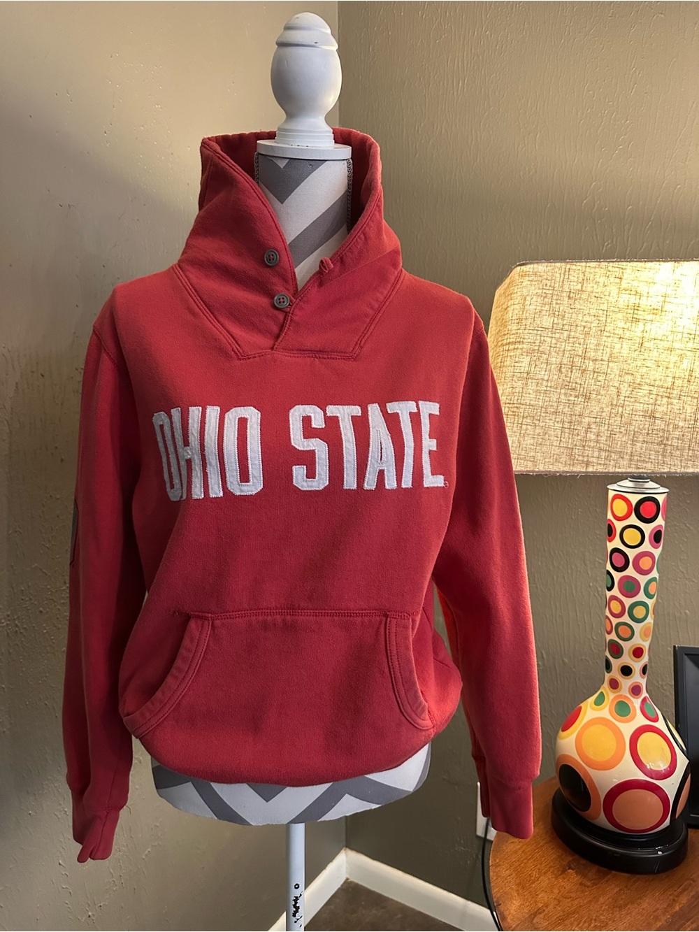 Ohio State Red Women's Funnel-Neck Pullover Sweater